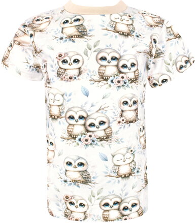 Dievčenské tričko s krátkym rukávom Sovy