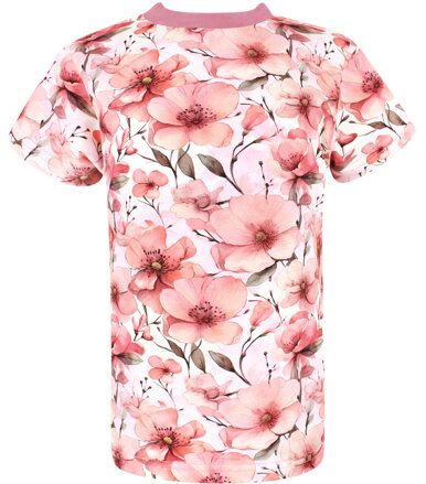 Dievčenský tričko s krátkym rukávom Kvety