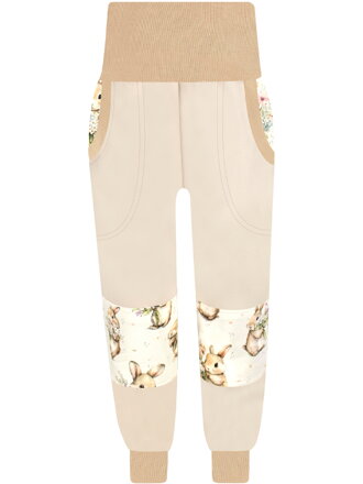 Dievčenské SLIM tepláky s dvojitými kolenami - Zajačikovia