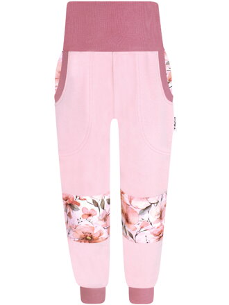 Dievčenské tepláky s dvojitými kolenami - Kvety