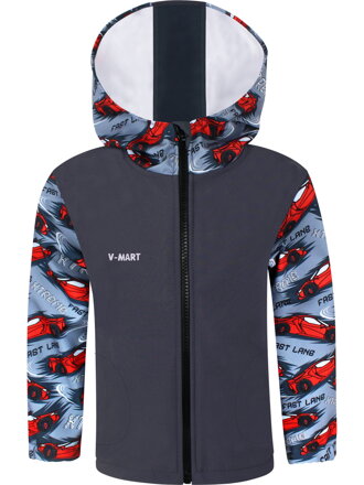Chlapčenská softshellová bunda Pretekárske autá