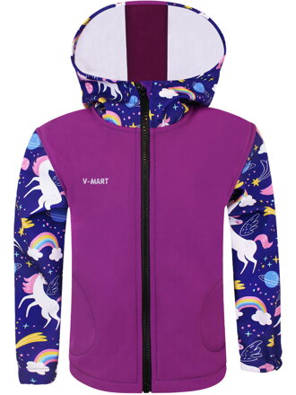 Dievčenská softshellová bunda Jednorožci