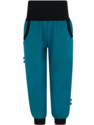 Detské softshellové nohavice s fleecom,petrolejové 