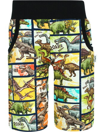 Chlapčenské bermudy Dinosaurus komiks (s gumou v páse)