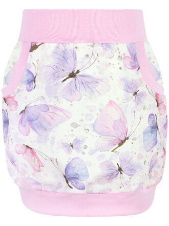 Dievčenská sukňa Fialové motýle (s gumou v páse)