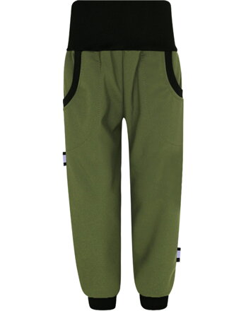 Slim detské softshellové nohavice s fleecom, Khaki