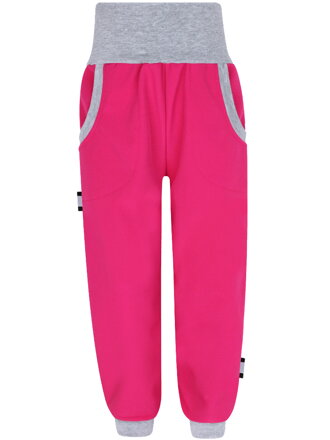 SLIM dievčenské malinové softshellové nohavice (s fleecom)