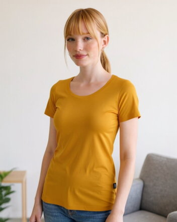 Dámske tričko Brigita kr.rukáv, horčicové