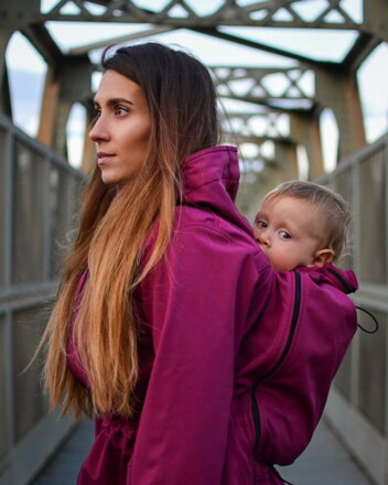 Softshellová bunda na nosenie detí Alica, fuchsiová