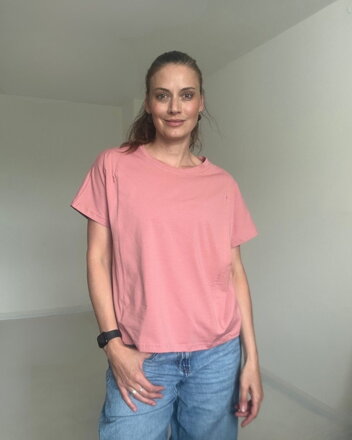 Tričko na dojčenie so zipsom Kira, oversized, staroružové