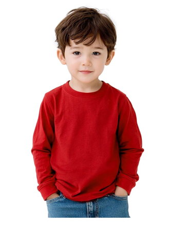 Detské tričko, dlhý rukáv, červené