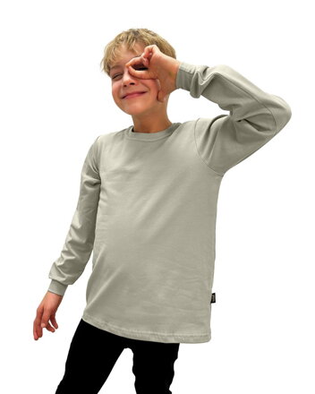 Detské tričko, dlhý rukáv, olivové
