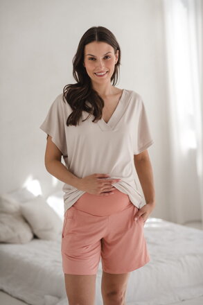 Krátke bambusové pyžamové nohavice Moon Herbal Rose 