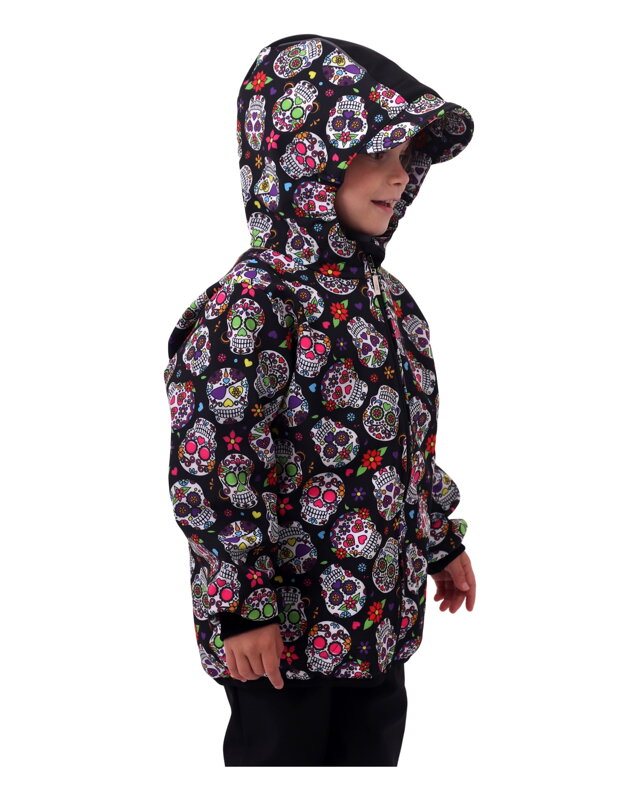 Dievčenská softshellová bunda, farebné lebky, Kolekcia 2021