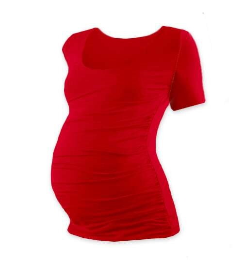 Tehotenské tričko Johanka, krátky rukáv, červené