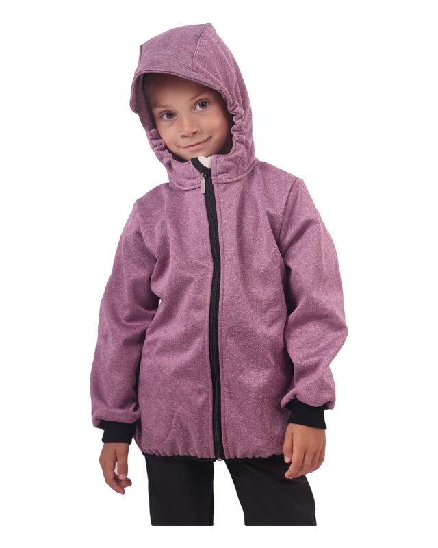 Detská softshellová bunda, ružový melír