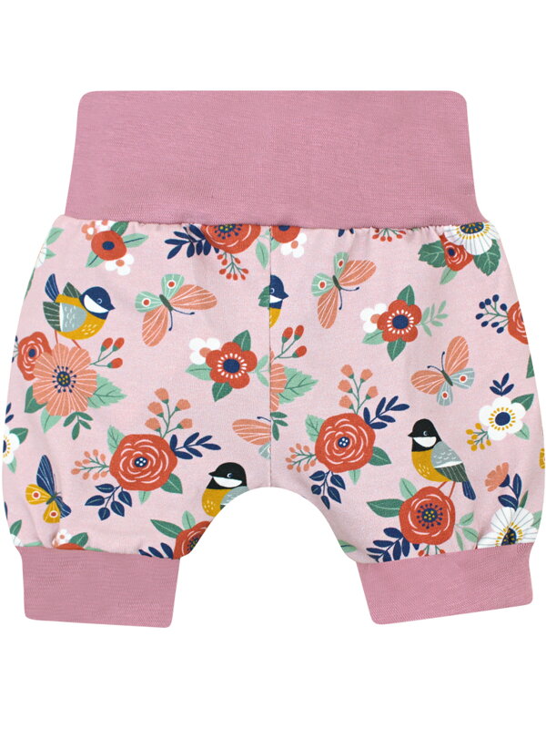Šortky pre bábätká s vtáčikmi a kvietkami
