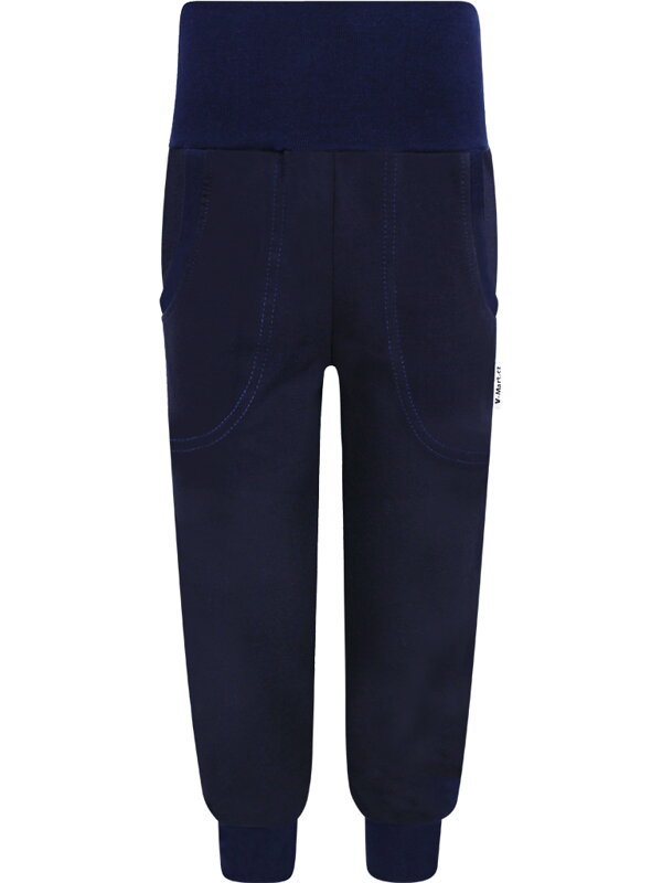 Detské SLIM tmavomodré tepláky s vysokým pásom