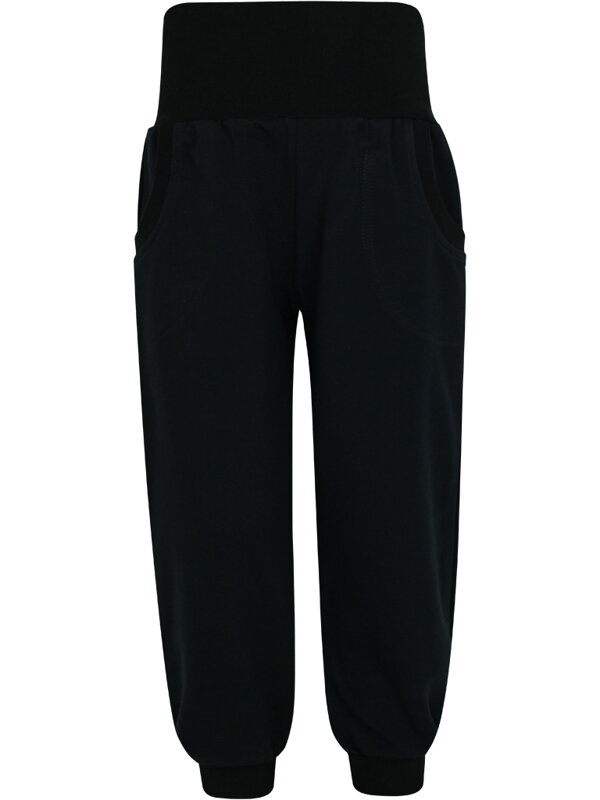 Detské tepláky s vysokým pásom - čierne