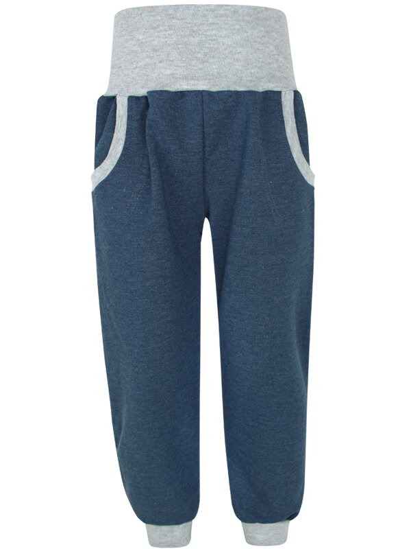 Detské tepláky s vysokým pásom - modré