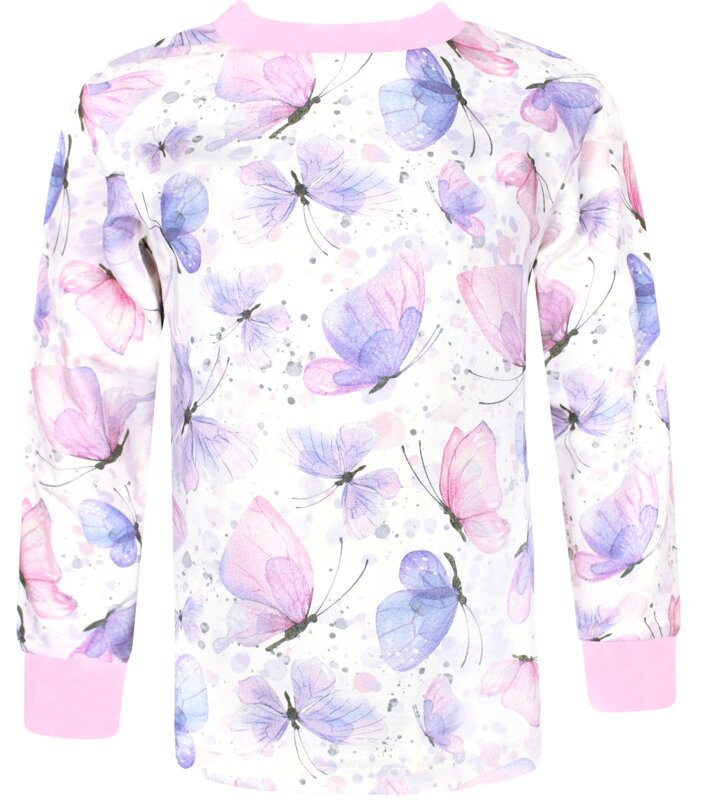 Dievčenské tričko s dlhým rukávom Fialové motýle