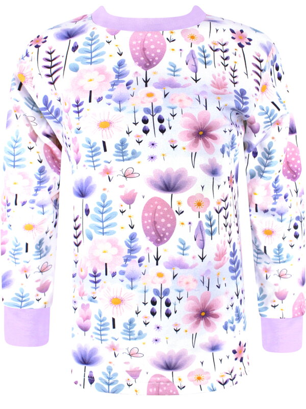 Dievčenské tričko s dlhými rukávmi Kvety