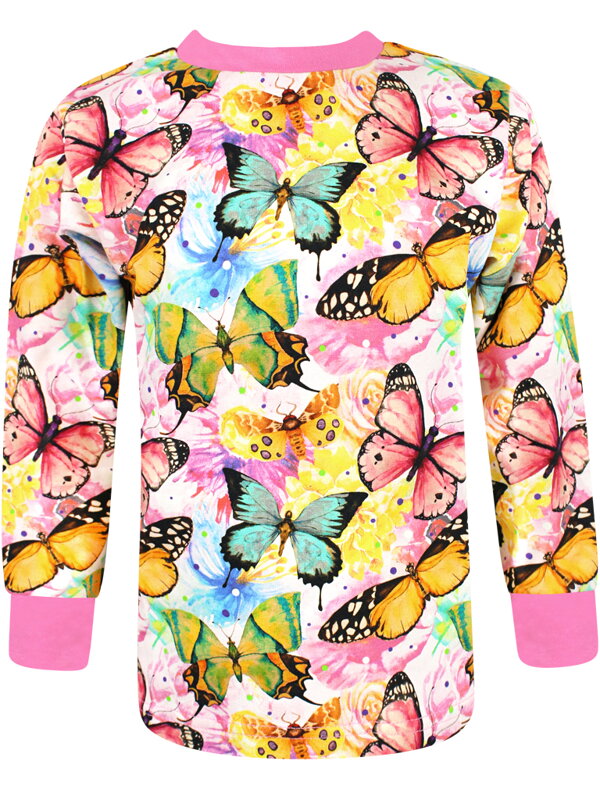 Dievčenské tričko s dlhým rukávom Motýle