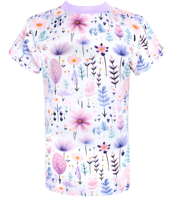 Dievčenské tričko s krátkym rukávom Kvety
