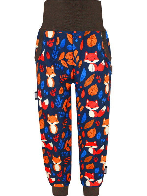 Detské letné elastické softshellové nohavice Líšky
