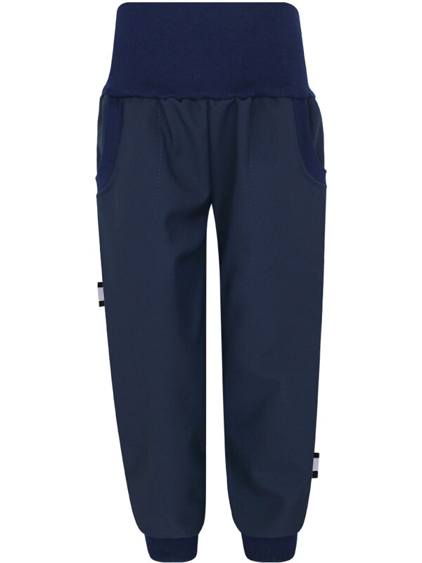 Detské softshellové nohavice s fleecom,tmavomodré