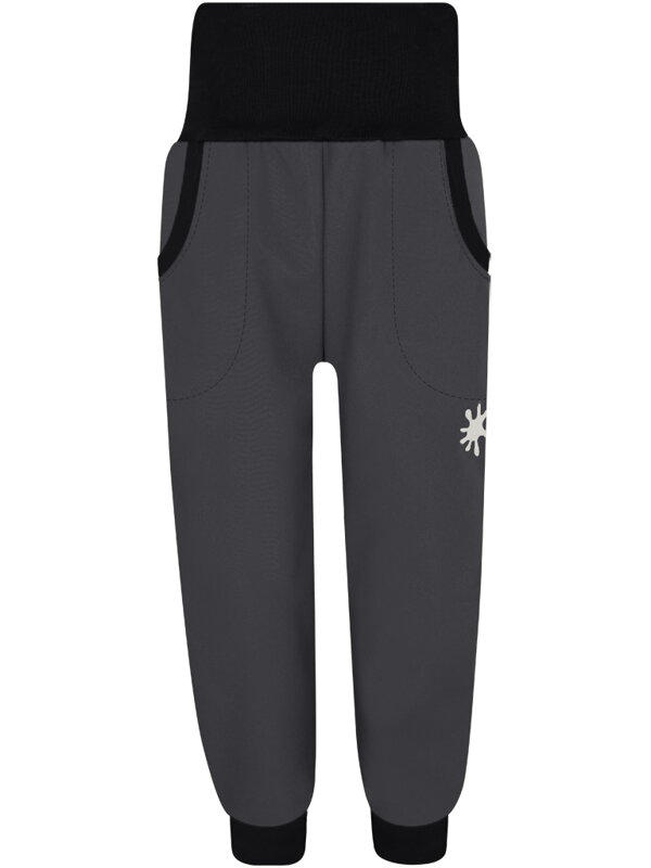 Detské softshellové nohavice s fleecom,tmavosivé 