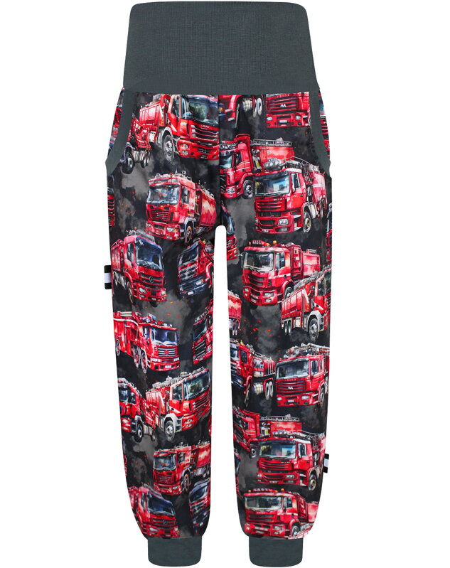 Detské letné pružné softshellové nohavice Hasiči