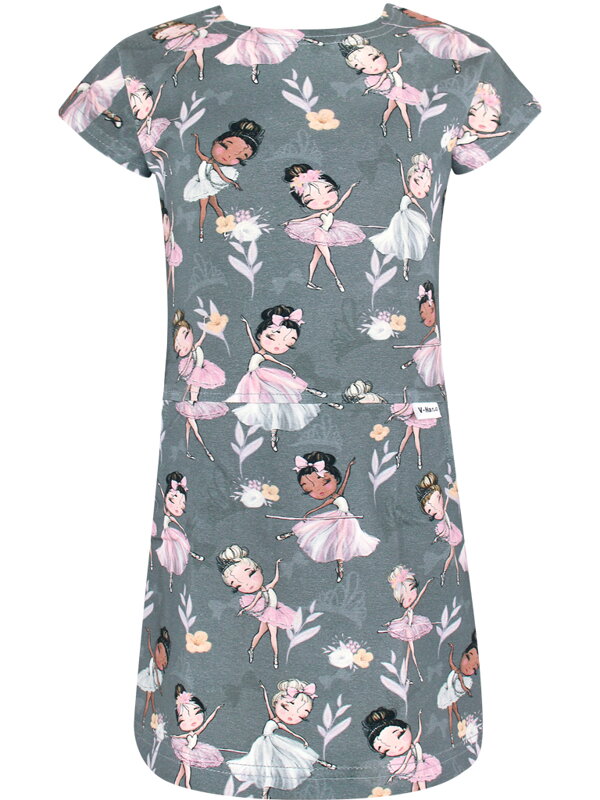 Dievčenské letné šaty s motívom baletiek