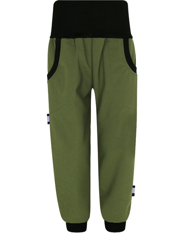 SLIM Khaki softshellové kalhoty (s fleecem)
