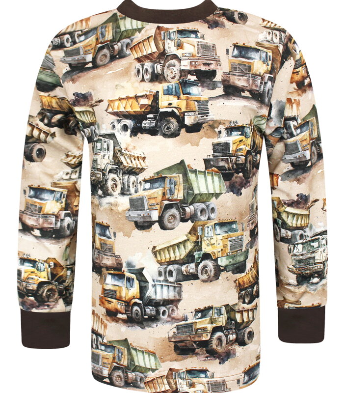 Chlapčenské tričko s dlhým rukávom Nákladné autá